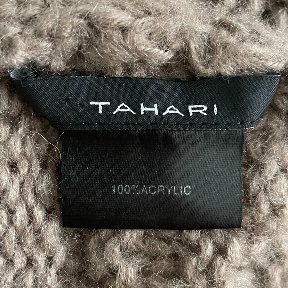 Tahari Cozy Neutral 100% Acrylic Cable Knit Infinity Scarf Taupe/Tan Sz OS - Picture 8 of 11